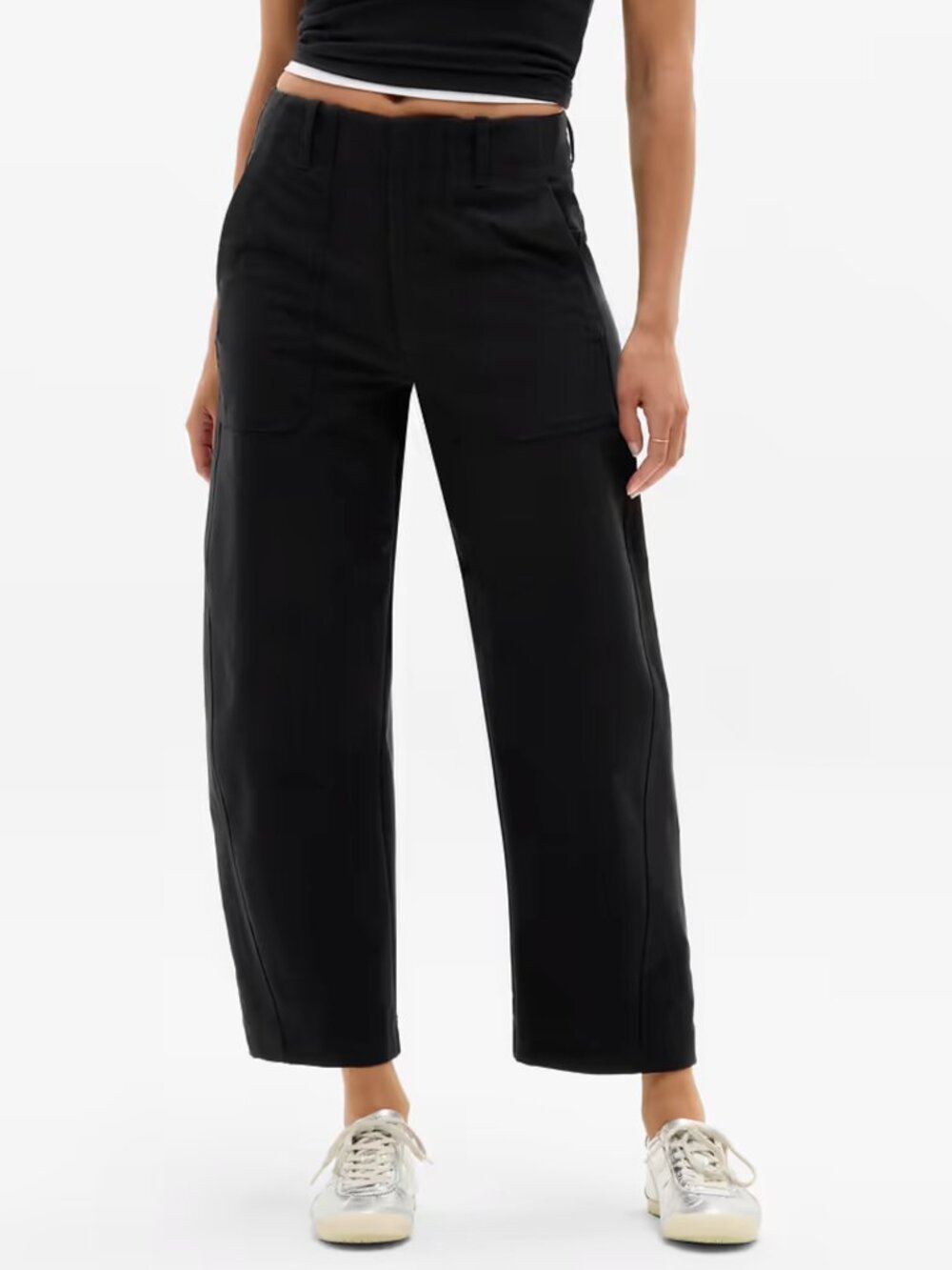 Athleta Black Skyline High Rise Barrel Leg Pant Size 4 NWOT